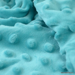 Tissu minky POIS Turquoise .x1m