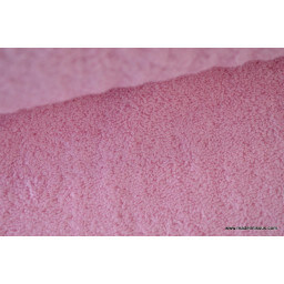 Tissu Eponge coton rose lisiere cousue fermée au mètre