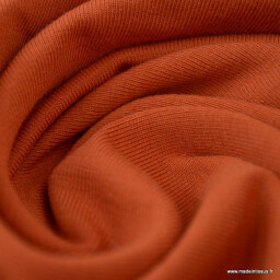 Tissu JERSEY coton élasthanne Terracotta x1m