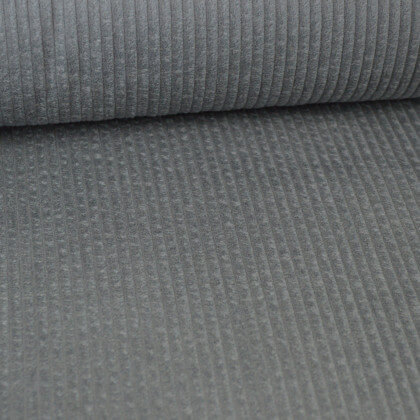 Tissu Velours cotelé grosses côtes Gris