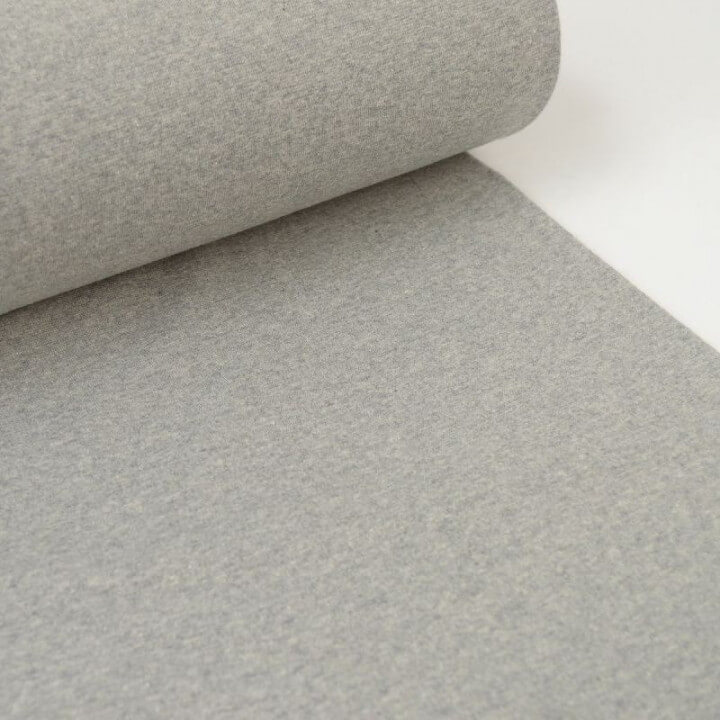 Tissu jersey Bord-cote anthracite gris chiné