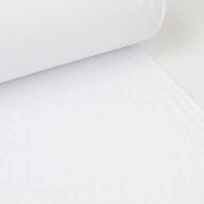 Tissu jersey Bord-côte Tubulaire Blanc