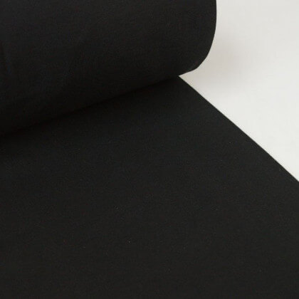 Tissu jersey Bord-côte Tubulaire Noir