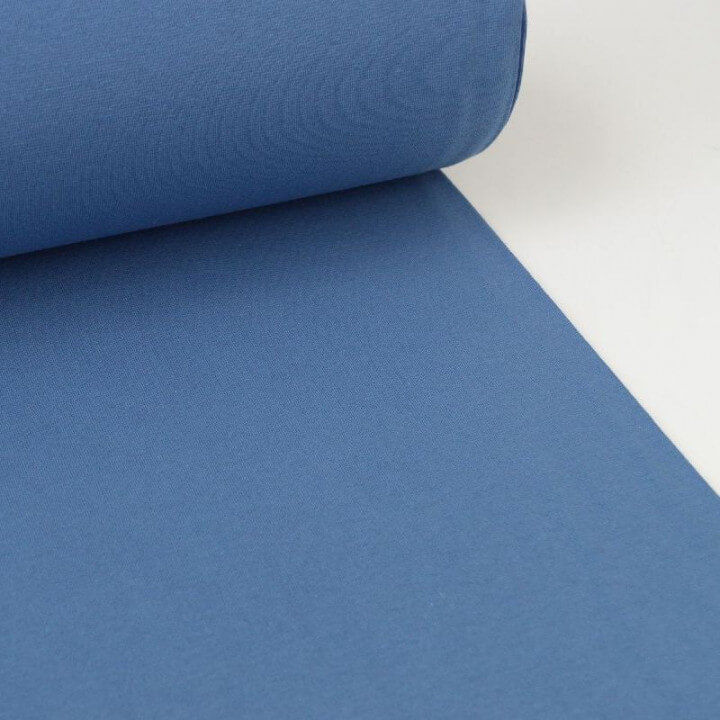 Tissu jersey Bord-côte Tubulaire Bleu Jean