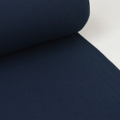 Tissu jersey Bord-côte Tubulaire Bleu marine