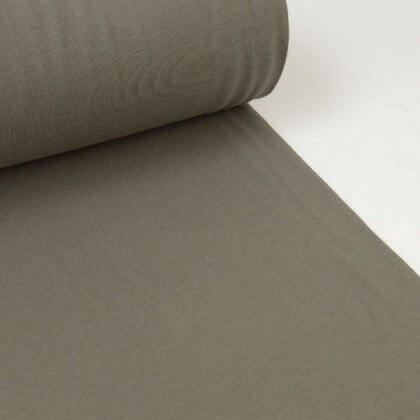 Tissu jersey Bord-côte Tubulaire Taupe