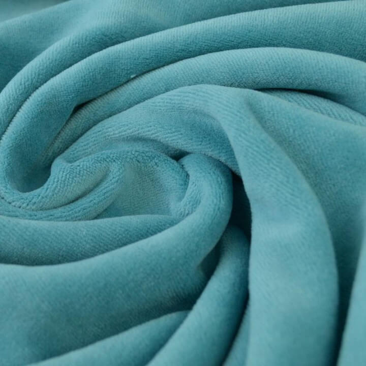 Tissu velours rasé pyjamas nicky Turquoise x50cm