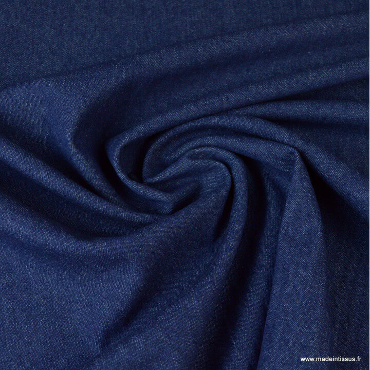 Tissu jean denim Lavé bleu foncé