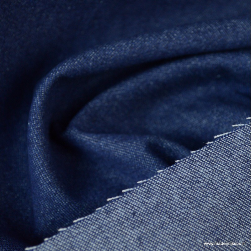 Tissu Jean (denim) 100% Coton - 12.5 Oz - Bleu Foncé - Vendu Au Mètre - Neuf