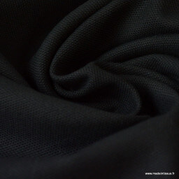 Tissu demi natté coton noir 145cm