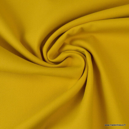 Tissu demi natté coton moutarde