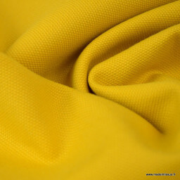 Tissu demi natté coton moutarde