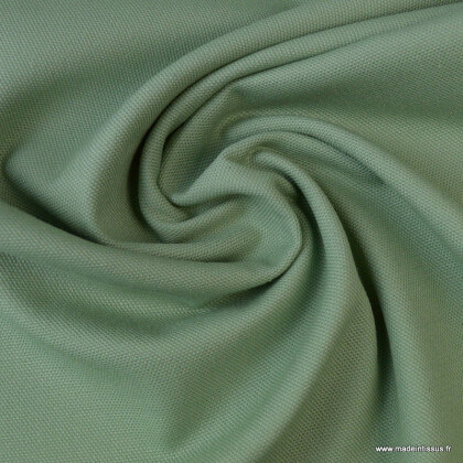 Tissu demi natté coton vert Céladon 