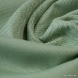 Tissu demi natté coton vert Céladon 