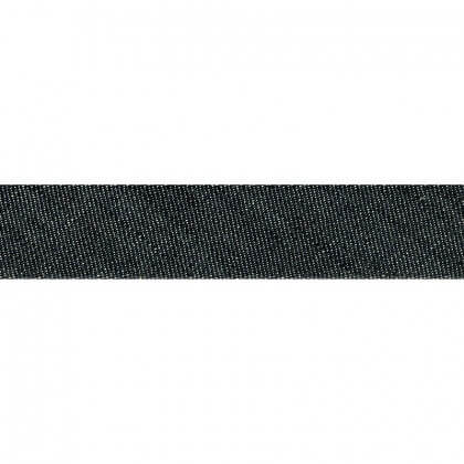 Biais replié 20 mm Jean en coton coloris Noir