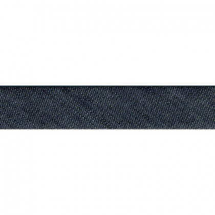 Biais replié 20 mm Jean en coton coloris Bleu