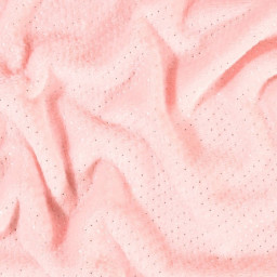 Tissu doudou à pois argent coloris Rose - Oeko tex