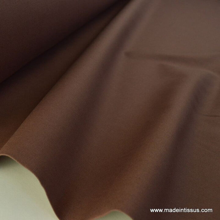 Tissu demi natté coton grande largeur marron