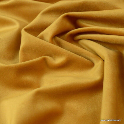Tissu velours d'ameublement coloris Moutarde