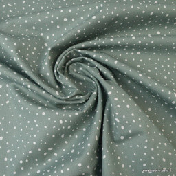 Tissu Popeline en coton Bio & oeko tex à pois fond vert céladon