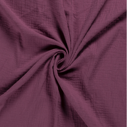 Tissu Double gaze coton Rose foncé - oeko tex