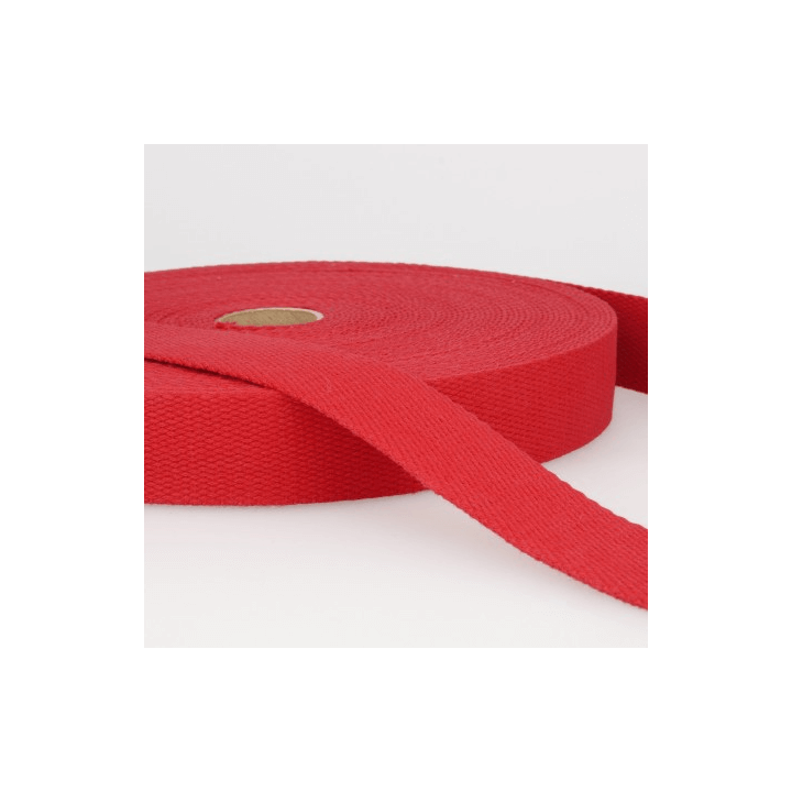 Sangle 30mm en coton pour sac coloris Rouge