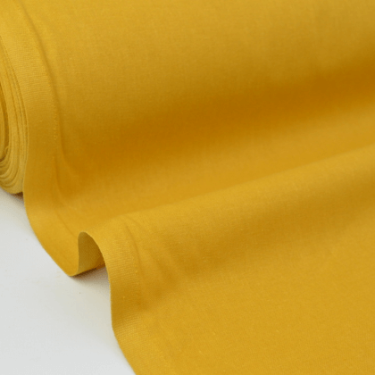 Tissu coton Enduit uni Moutarde -  Oeko tex