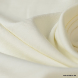 Tissu jersey Bio coloris Blanc - Label Gots & Oeko tex