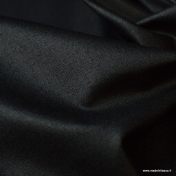 Tissu coton Enduit uni Noir -  Oeko tex