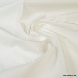 Tissu coton Enduit uni blanc -  Oeko tex