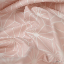 Tissu coton Enduit Casual Rose Blush -  Oeko tex