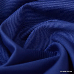 Tissu sergé coton lourd bleu royal 300gr/m²