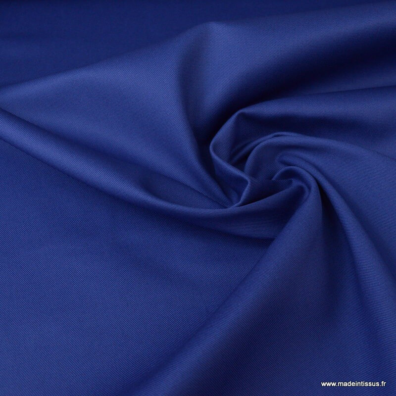 Tissu sergé coton lourd bleu royal résistant pour confection de