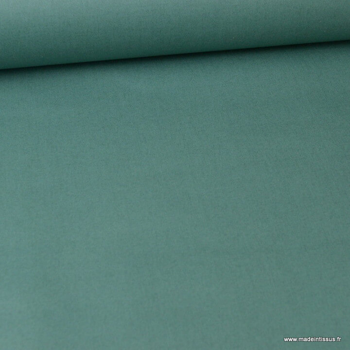 Tissu coton Enduit uni vert Thym-  Oeko tex