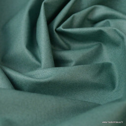 Tissu coton Enduit uni vert Thym-  Oeko tex