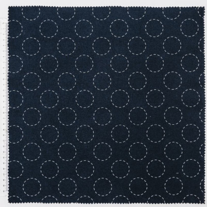 Tissu Sashiko en coton RICO design motifs cercles