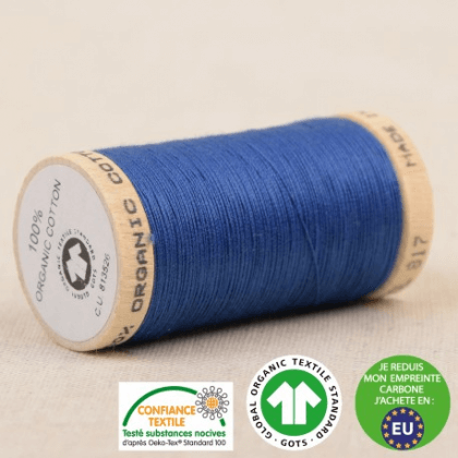 Fil à coudre Bio 100% coton - 275 m - Bleu France