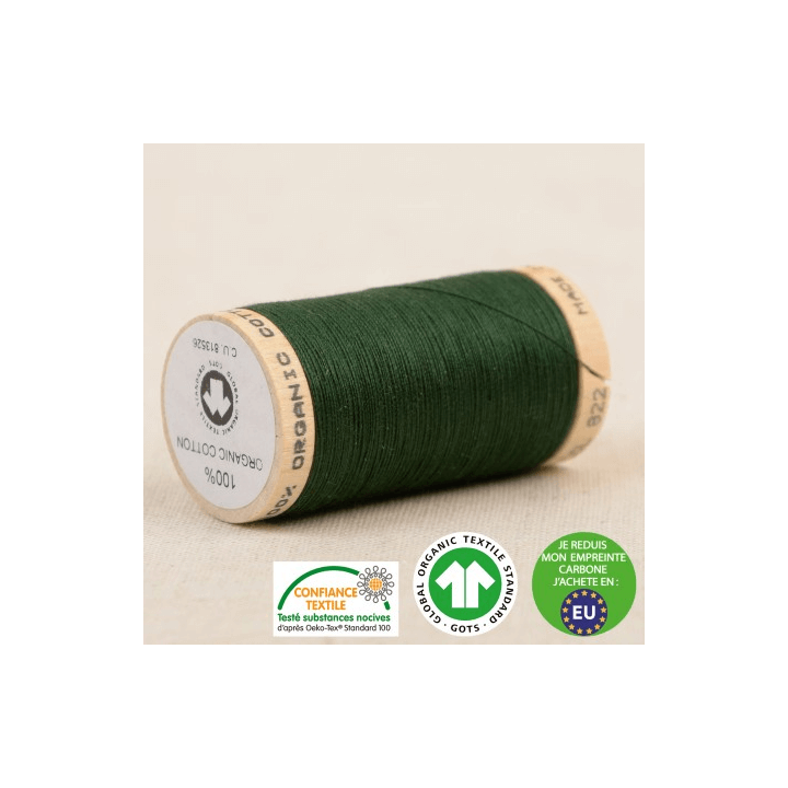 Fil à coudre Bio 100% coton - 275 m - Vert bouteille