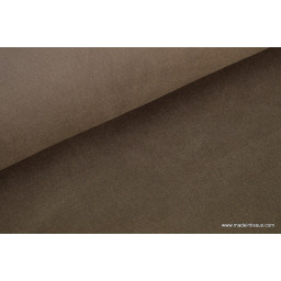 Tissu velours ras coton gris taupe pour confection pantalon x50cm