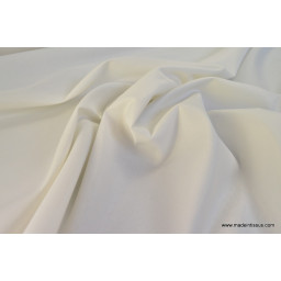 Tissu Sergine polyester pour robe de mariée coloris ivoire