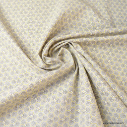 Tissu coton imprimé Riad Taupe - Oeko tex