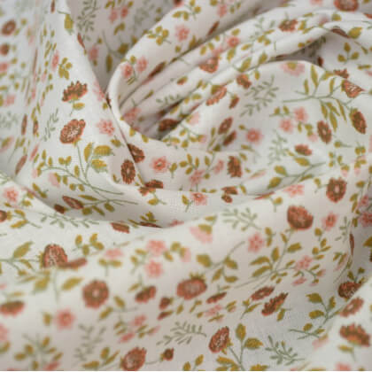 tissu coton imprimé fleurs et fleurettes Tomette et thym