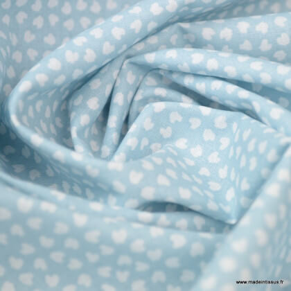 Tissu coton Motif Lipelo fond bleu Artic - Oeko tex