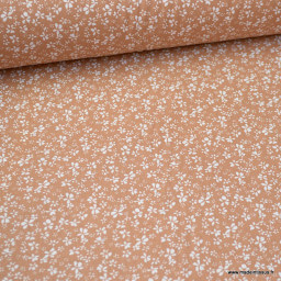 Tissu coton motif Fleurs Difatti Muscade - Oeko tex