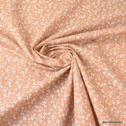 Tissu coton motif Fleurs Difatti Muscade - Oeko tex