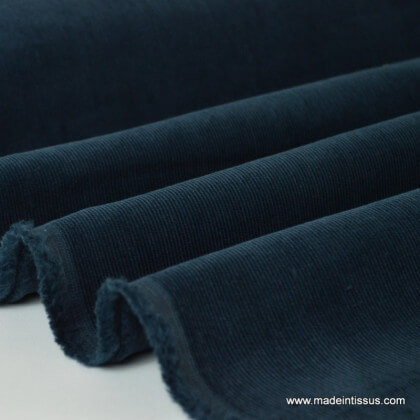Tissu velours côtelé coton marine x50cm
