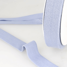 Biais replié en coton biologique 27 mm coloris Bleu clair