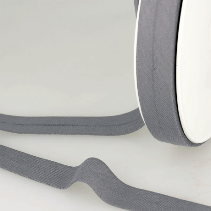 Biais replié en coton biologique 27 mm coloris gris moyen