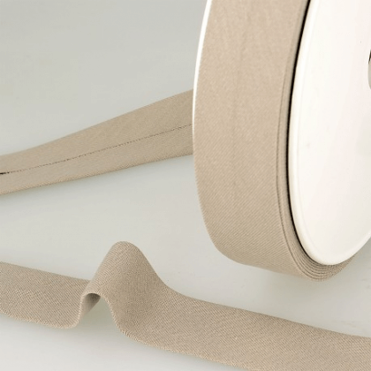 Biais replié en coton biologique 27 mm coloris gris moyen