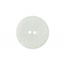 Bouton nacre River Shell 15mm blanc contour fleuri